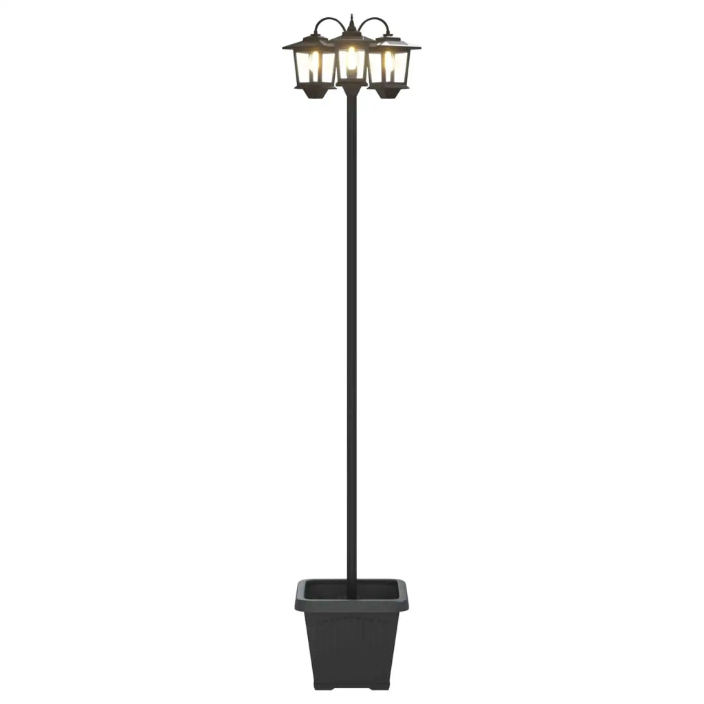 Lampione a 3 teste con vasi with LED Bulb Nero 32 x 32 x 188 cm 42042694