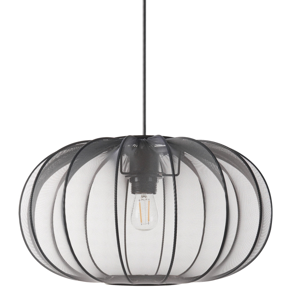 Lampada a sospensione con paralume in nylon nero Design moderno Luce per il soggiorno