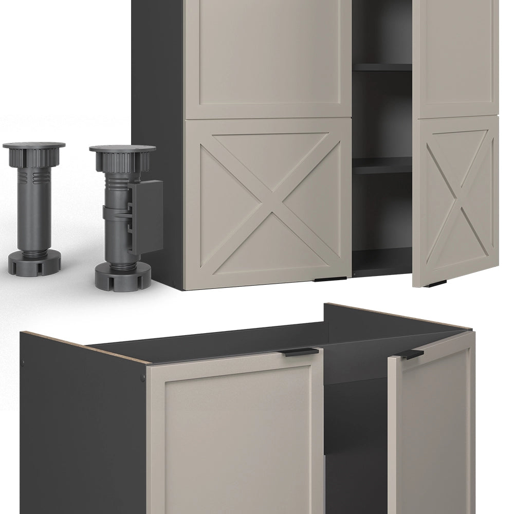 Cucina componibile Fame-Line GrigioBeige/Antracite 235 cm, PL Antracite Vicco