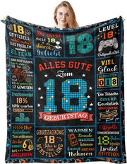 Decorazione per 18° compleanno ragazzo, 18° compleanno, 18° compleanno ragazzo, Regalo 18° compleanno, Decorazione regalo 18° compleanno ragazzo, Regalo 18° compleanno ragazzo coperta 150x130CM