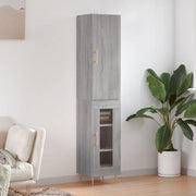 Credenza-Buffet-Armadio da cucina Grigio Sonoma 34,5x34x180 cm in Legno Multistrato 707280