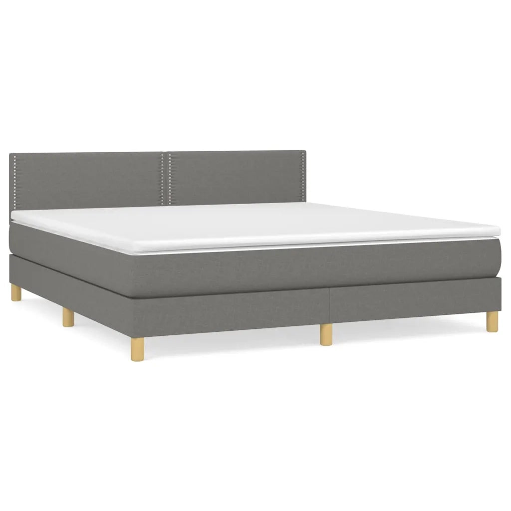Giroletto a Molle con Materasso Grigio Scuro 180x200 cm Tessuto 3140554