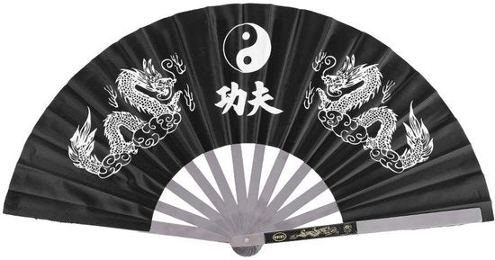Tai Chi Fan in Acciaio Inossidabile - Design Orientale - 64 x 35 cm