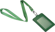 ID-kaarthouder verticale 11 x 7,4 cm con collo rimovibile, lanyard e chiusura a gancio - Verde.
