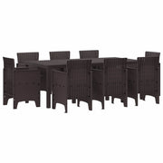 Set da Pranzo per Giardino 9 pcs Marrone Polipropilene 3378577