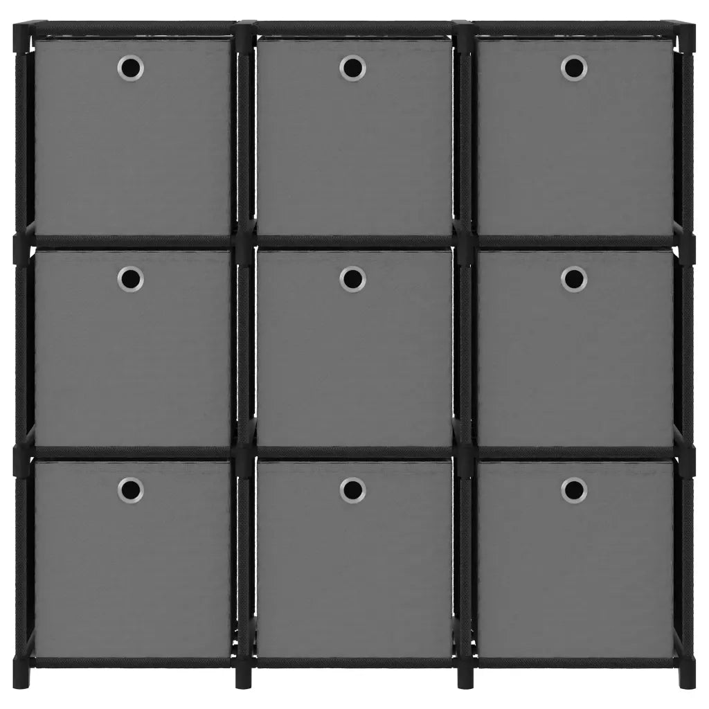 Mobile con 9 Scatole a Cubo Nero 103x30x107,5 cm in Tessuto CFW8953696
