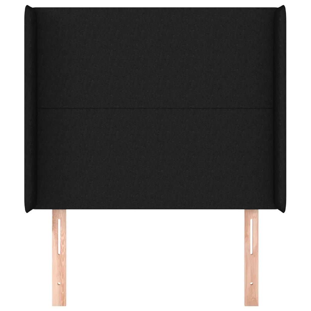 Testiera ad Orecchio-Testata con Orecchie Nera 93x16x118/128 cm in Tessuto 957221