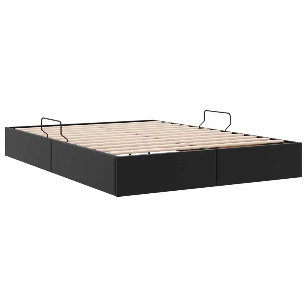 Letto ottomano Nero 140 x 190 cm Pelle Sintetica 3442770