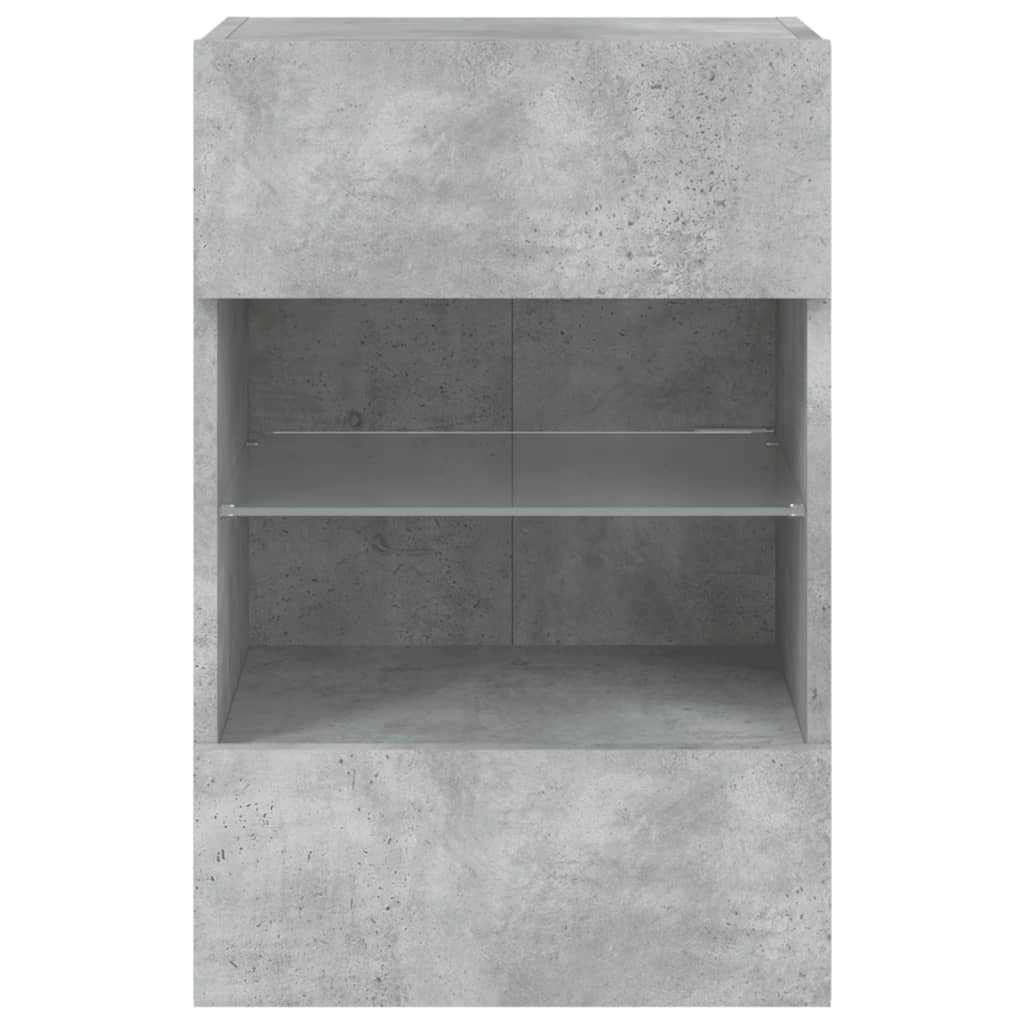 Mobile TV multimediale scaffale TV credenza mobile TV sala da pranzo soggiorno camera da letto mobile da parete con luci LED 40 x 30 x 60,5 cm grigio 02_0027881