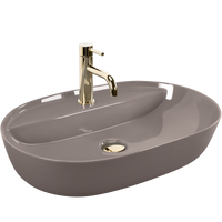 Lavabo Da Appoggio Rea Aura 61 Beige Shiny