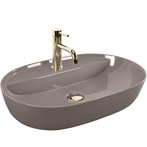 Lavabo Da Appoggio Rea Aura 61 Beige Shiny