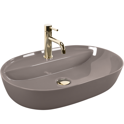 Lavabo Da Appoggio Rea Aura 61 Beige Shiny