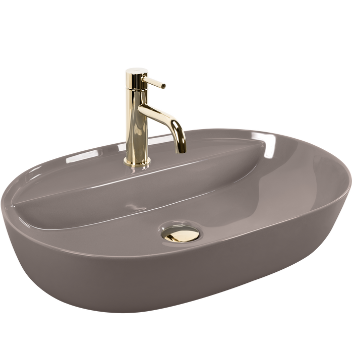 Lavabo Da Appoggio Rea Aura 61 Beige Shiny
