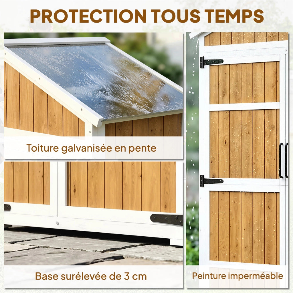 Armadio da Giardino Esterno ¨C Xylo ¨C Metallo Impermeabile Doppia Porta 105x55x179cm Naturale