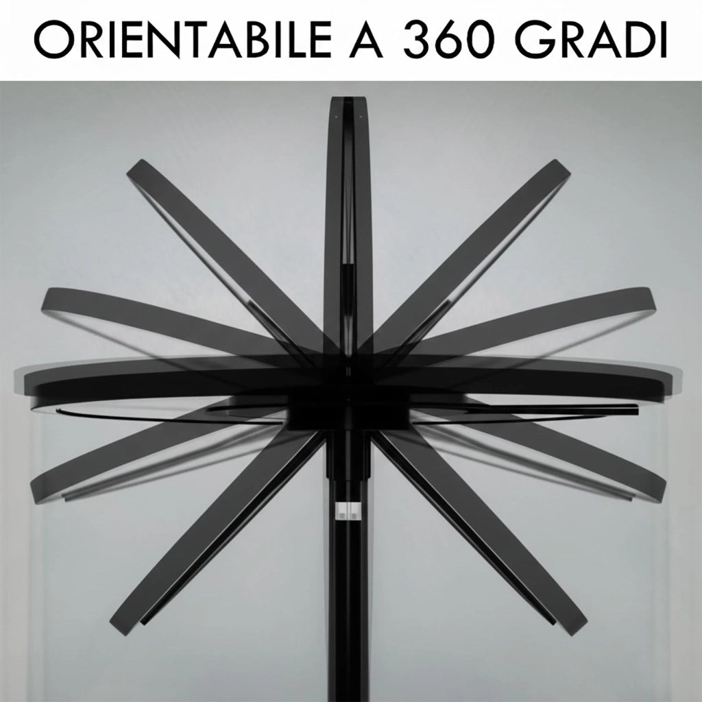 Piantana Nera LED 48W Dimmerabile CCT RGB Lampada da Terra Orientabile 360 gradi Telecomando Luce Ufficio Salotto 2mt