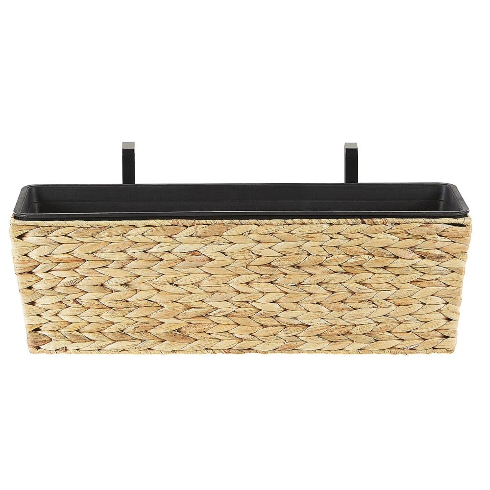 Vaso per piante Beige Giacinto d'acqua Intreccio Rettangolare 60 x 20 cm Sintetico con fori di scolo