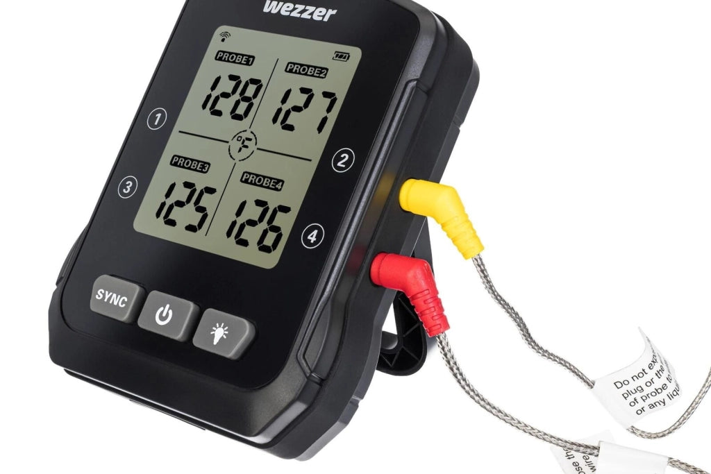 Levenhuk MT90 Wezzer Cook Termometro da Cucina Digitale con 4 Sonde 1 m e App Smart Life-Tuya Smart colore Nero
