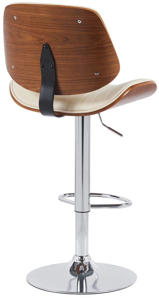 Sgabello da bar Clawson in ecopelle cromata 1