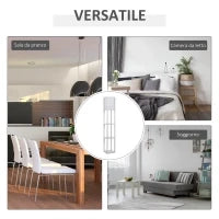Lampada da Terra con 3 Mensole Integrate, Attacco E27 Potenza 40W, Arredamento Moderno in MDF, 26x26x160cm, Bianco