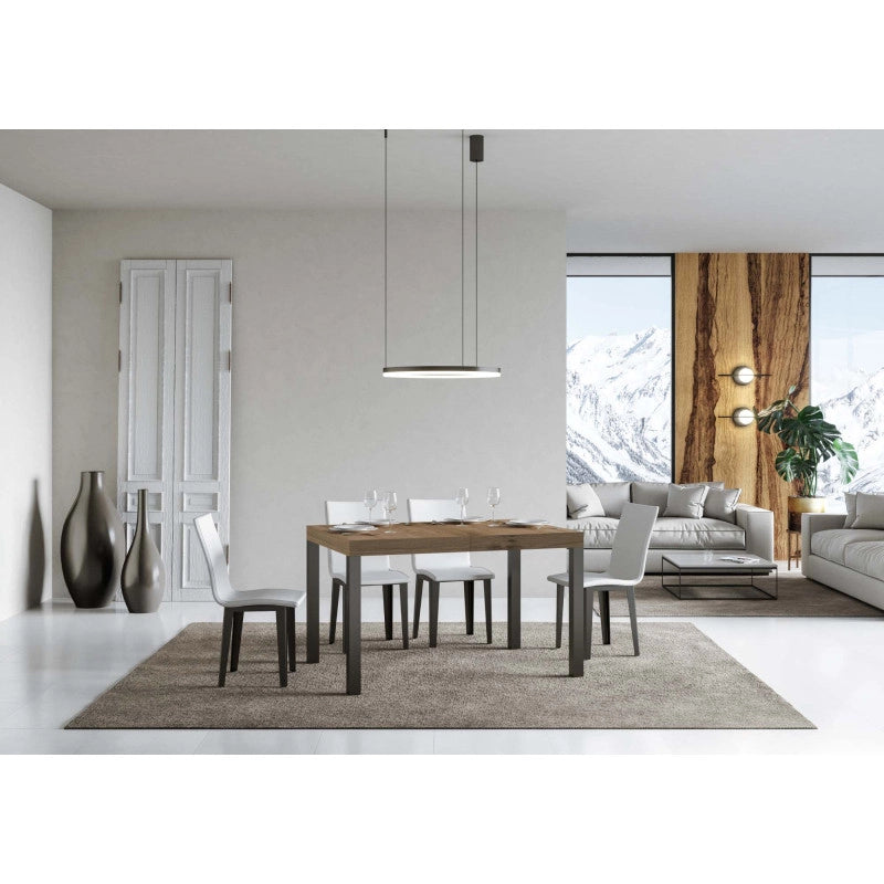 Tavolo allungabile 120/380x90 cm Everyday telaio Antracite - Quercia Natura