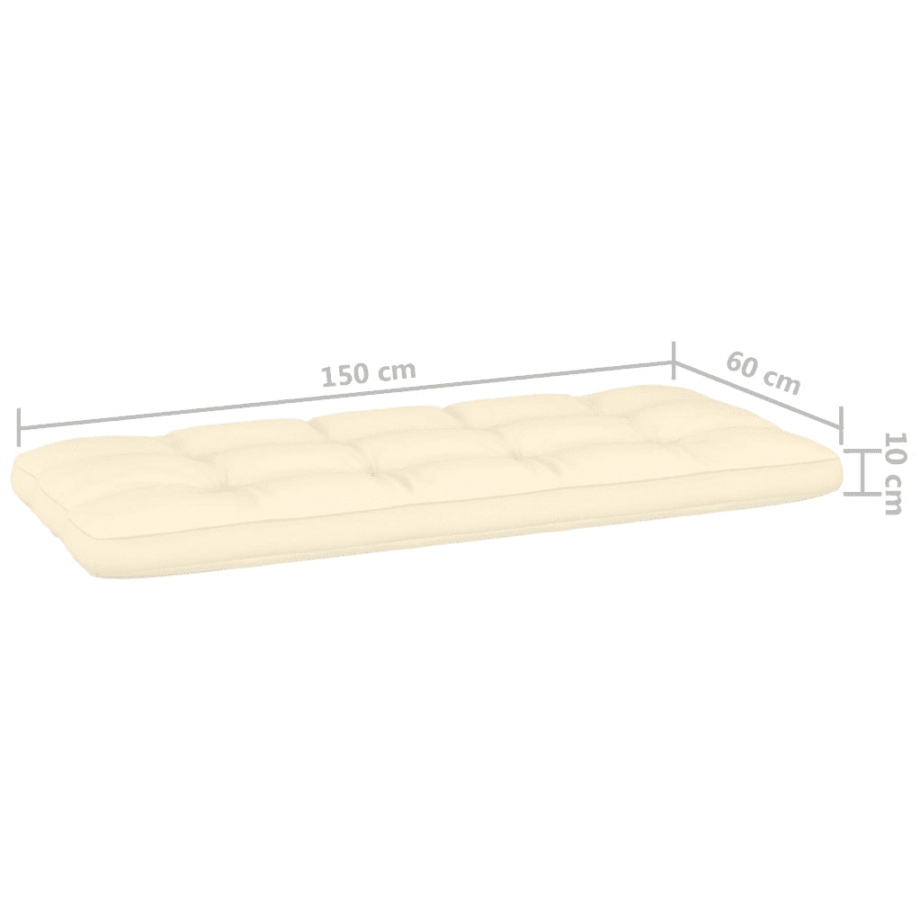 Panca da Giardino e Cuscini Crema 179cm Legno Pino Impregnato 3065758