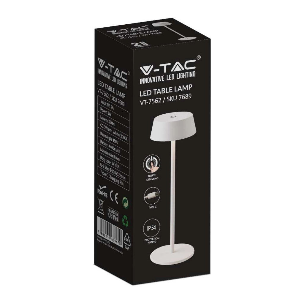 LED LAMPAGGIO da tavolo da 2W 3000K White Body IP54