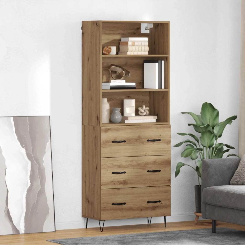 Credenza 2 pz | Madia | Buffet da pranzo | Armadio da pranzo Rovere artigianale Legno multistrato