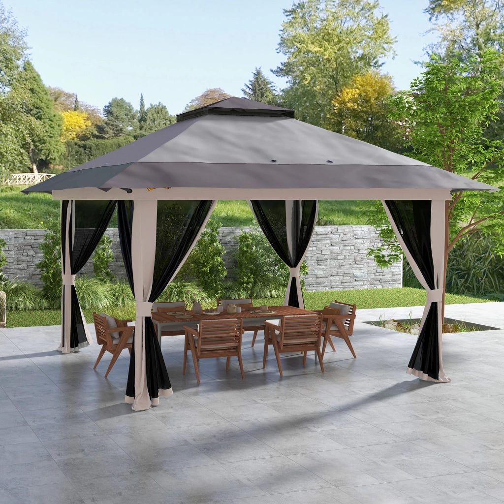 Carpa Pieghevole Pop-up 4x4x2.8 m ¨C Zephmum ¨C Grigio Chiaro