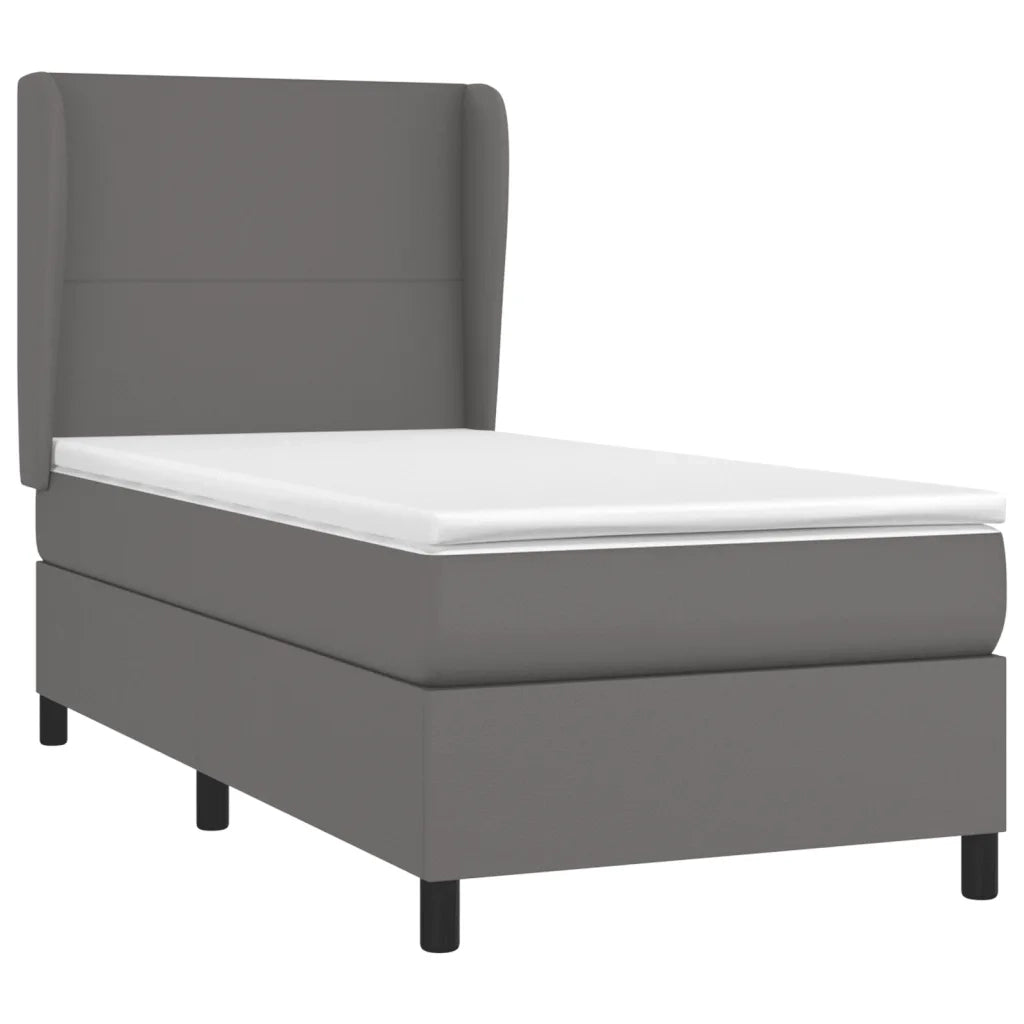 Giroletto a Molle con Materasso Grigio 100x200 cm in Similpelle