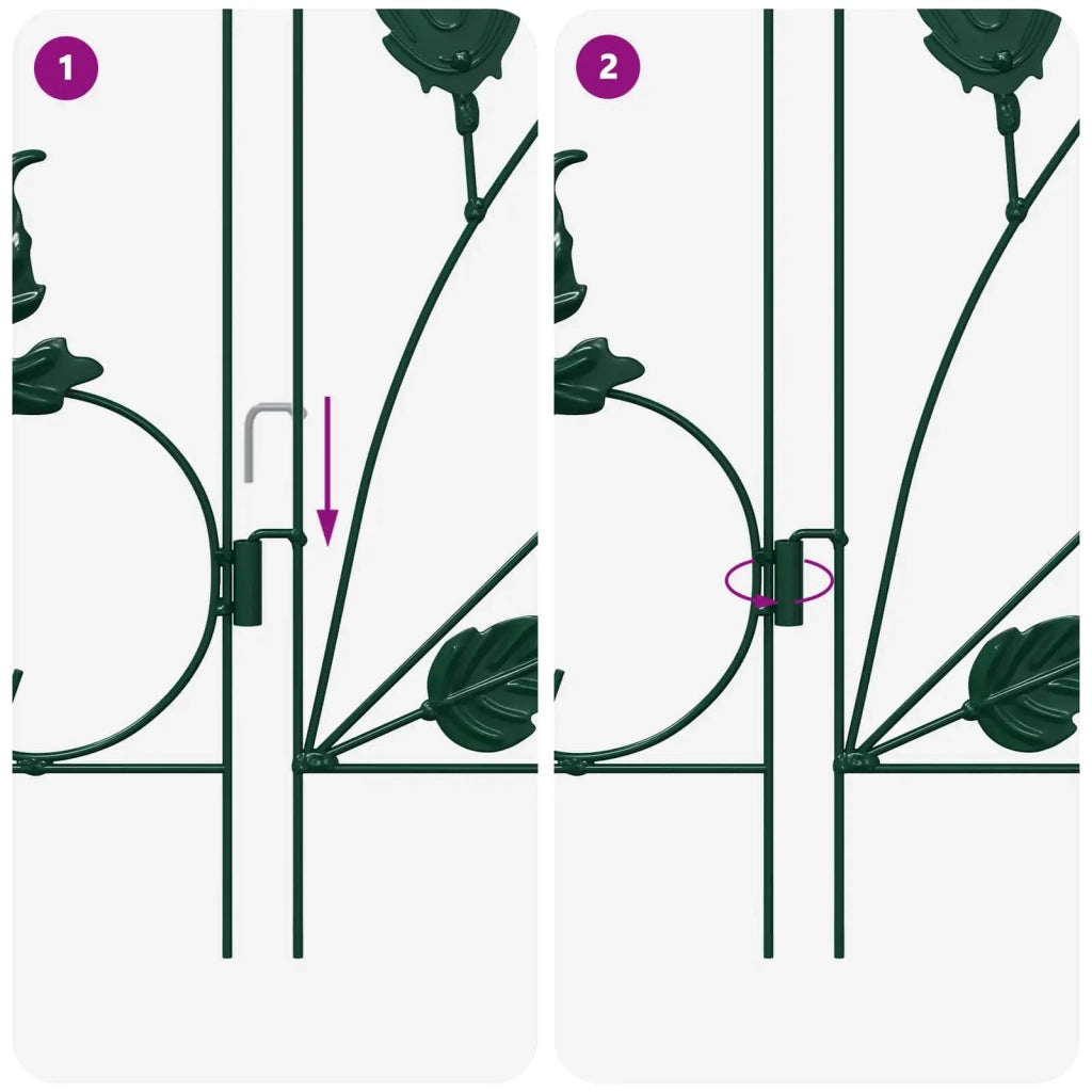 Recinzione per Giardino 5 pcs Verde Acciaio