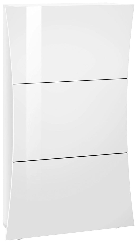 Scarpiera 3 Ante a Ribalta 71x26,6x121,5 cm Arco Bianco Lucido