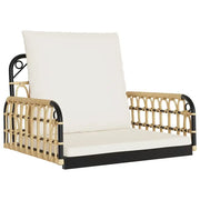 Sedia a Dondolo con Cuscini 63x58x39 cm Polyrattan e Acciaio CFW1730508