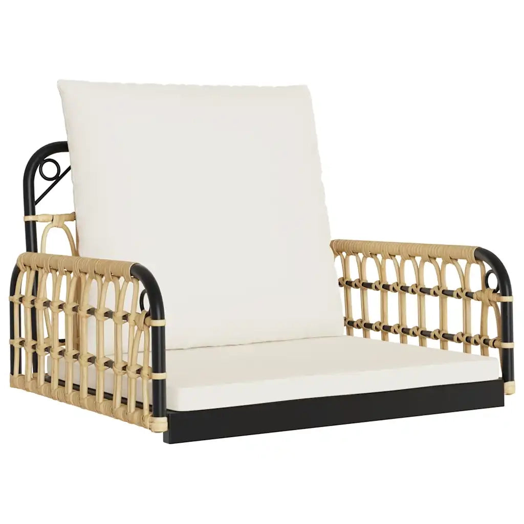 Sedia a Dondolo con Cuscini 63x58x39 cm Polyrattan e Acciaio CFW1730508