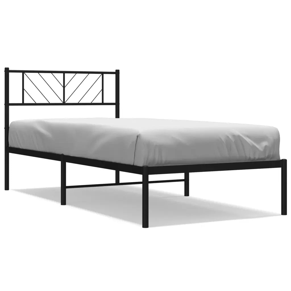 Giroletto con Testiera-Struttura Letto con testiera in Metallo Nero 90x190 cm 478889
