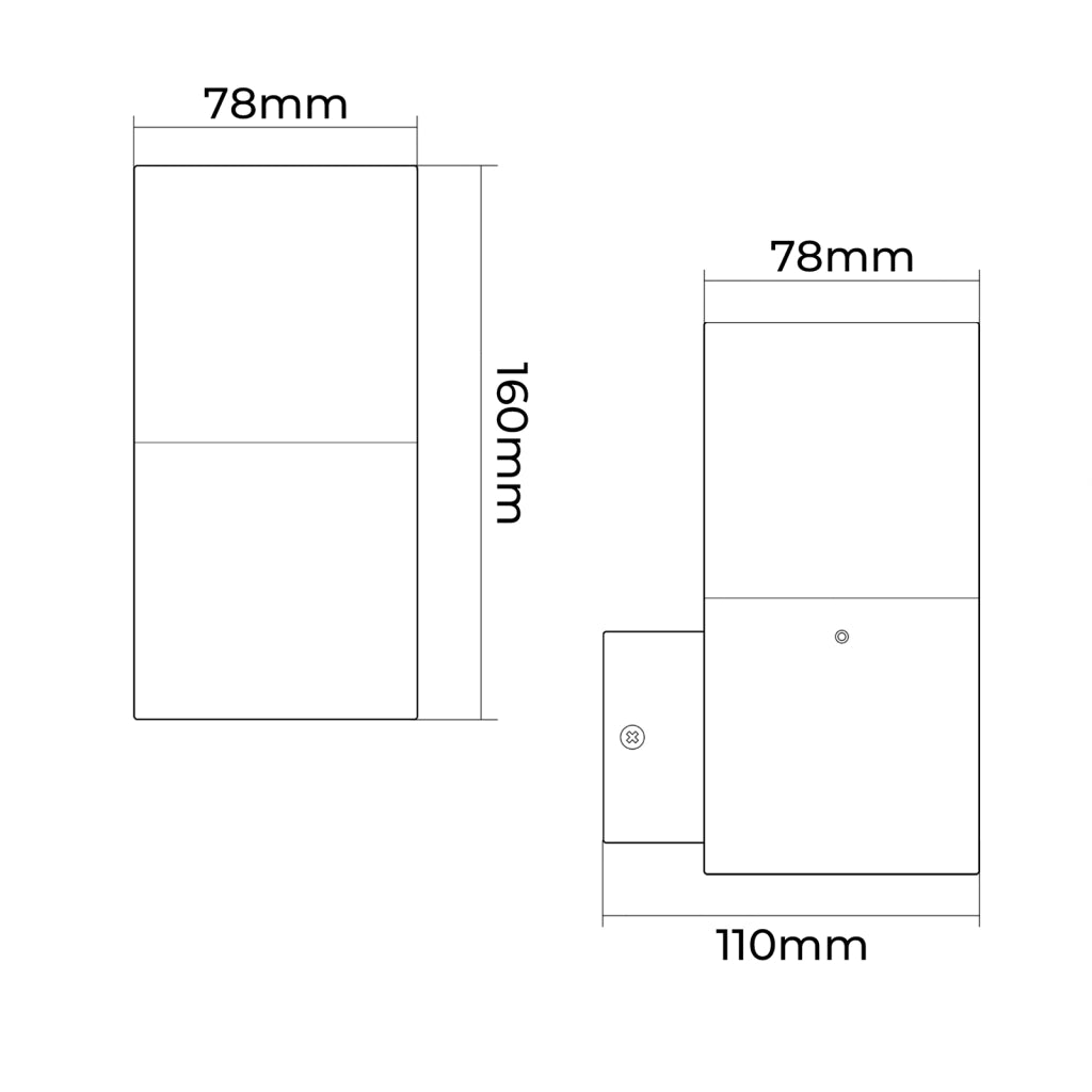 APPLIQUE DA PARETE PER ESTERNO IN ALLUMINIO NERO E ACRILICO ATTACCO E27 - COMPATIBILITA' CON LAMPADINE FINO A 12W