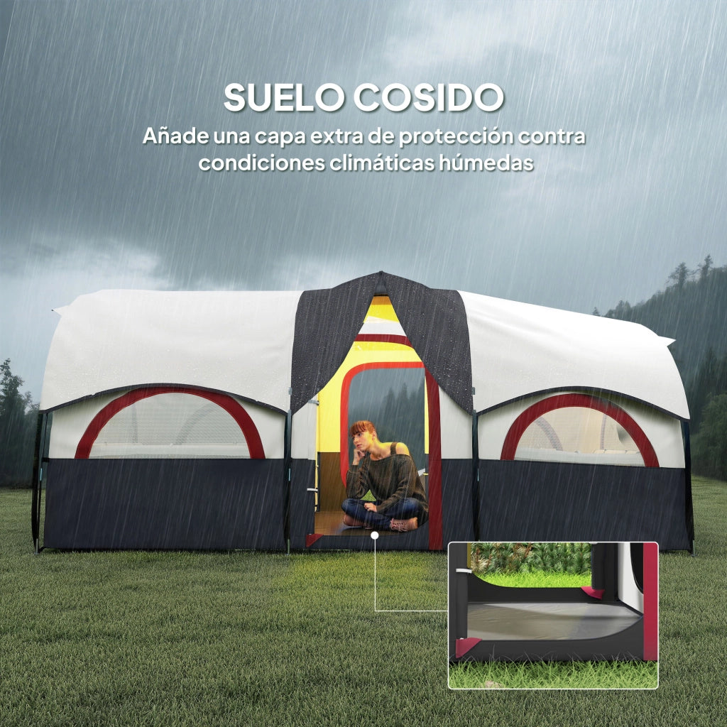 Tenda da campeggio 4 posti ¨C zephmum ¨C grigio e bianco 435x251x195 cm