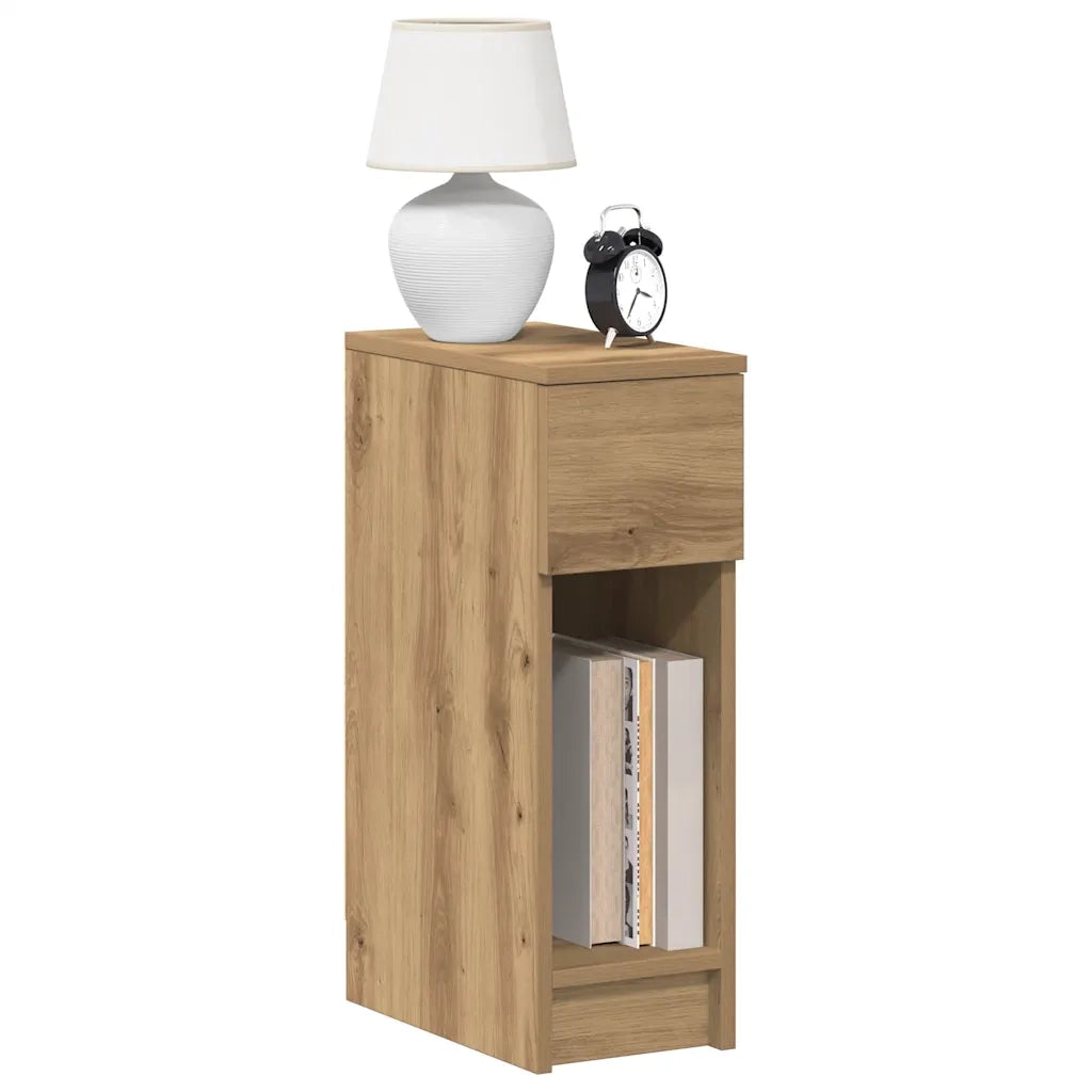Comodino con Cassetto Rovere Artigianale 20x36x60 cm 858711