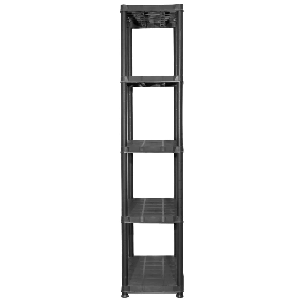 Scaffale portaoggetti nero a 5 ripiani 71 x 38 x 170 cm plastica 02_0000652
