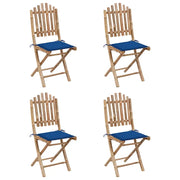 Set da Pranzo da Giardino 5 pz Pieghevole con Cuscini in Bambù 3063970