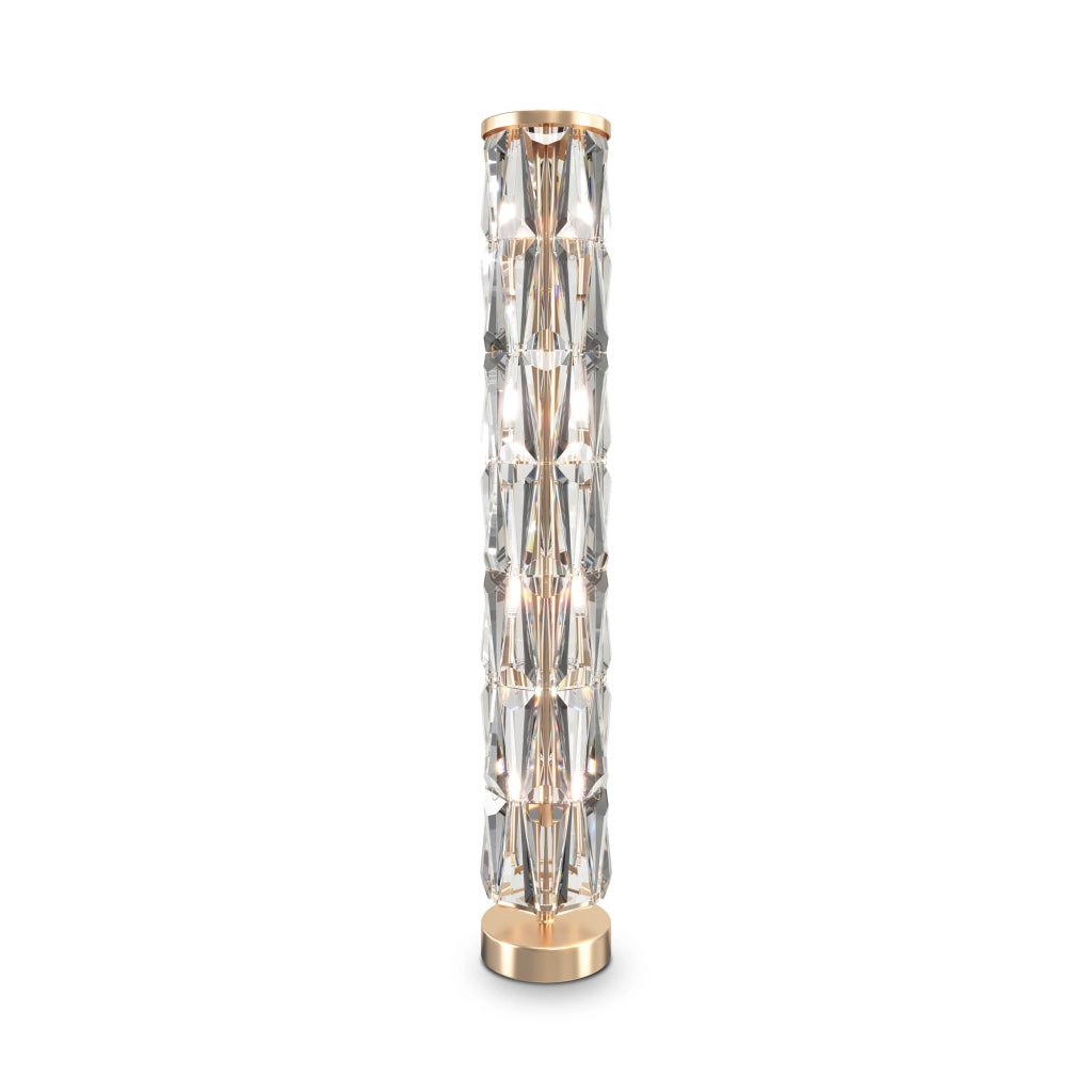 Maytoni lampada da terra contemporanea Puntes 8 luci E14 oro acciaio cristallo