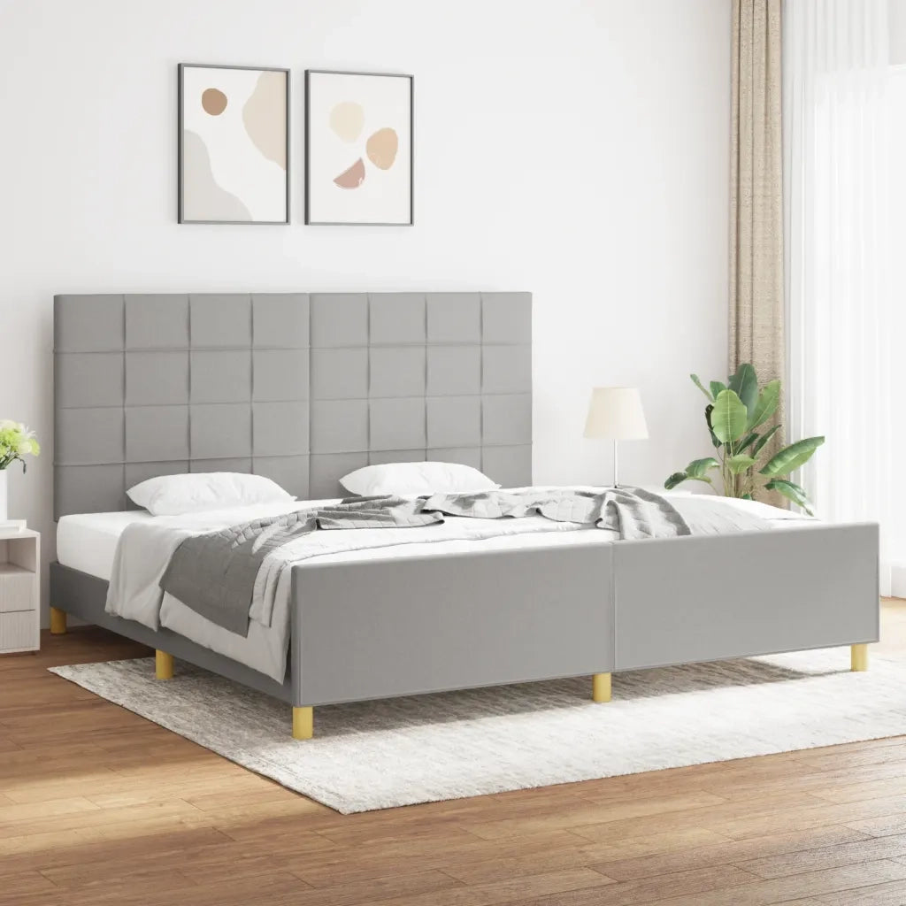 Giroletto senza Materasso Grigio Chiaro 200x200 cm Tessuto 3125081
