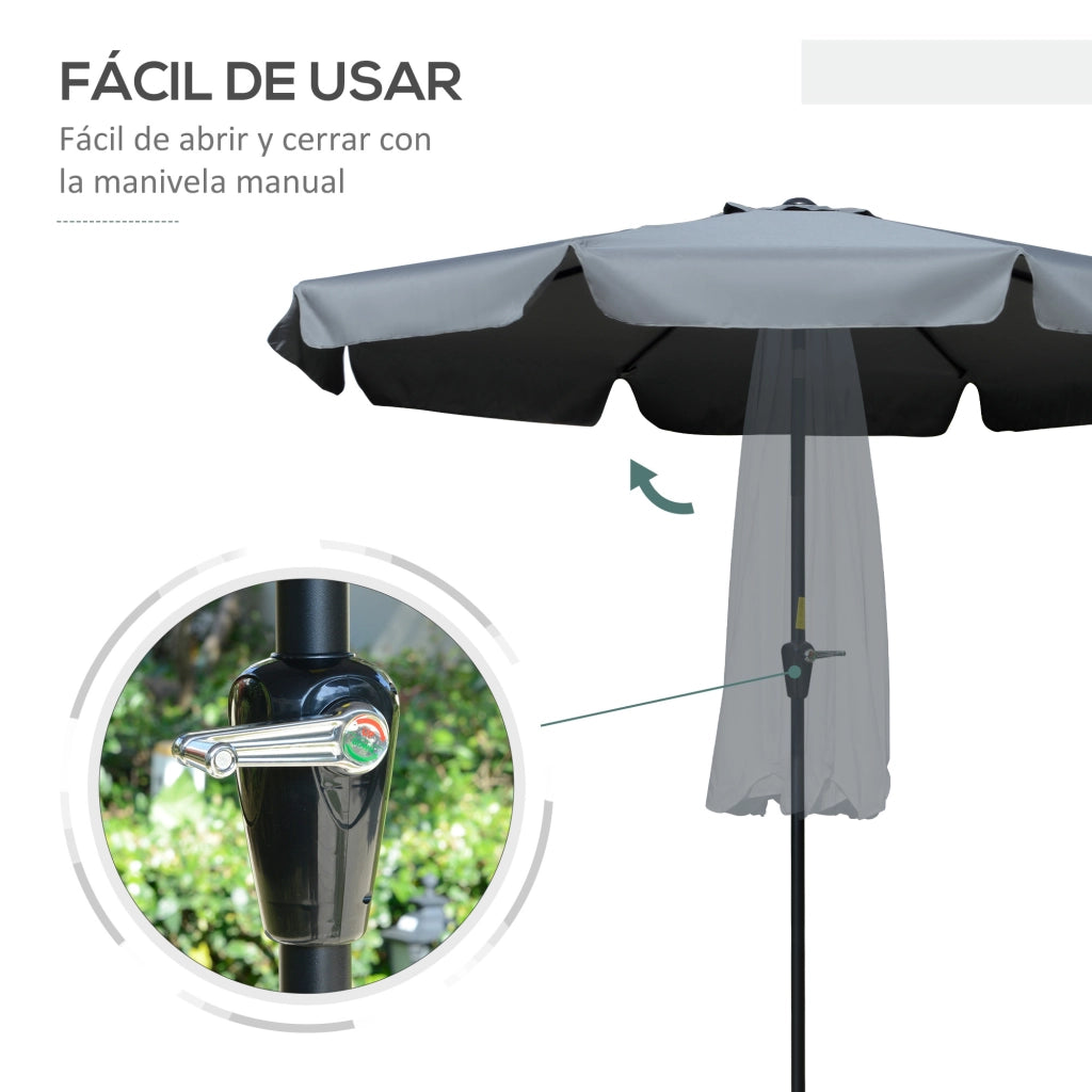 Ombrellone da giardino ¨C zephmum ¨C grigio alluminio ?266x250 cm