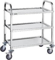 Carrello da servizio 3 livelli - Ruote 360 gradi girevoli - In acciaio inox