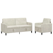 Set di Divani con Storage 2 pz Crema Poliestere 3429226