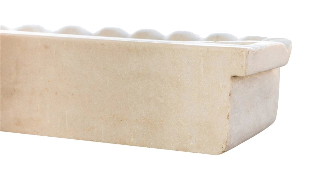 Biscottini LAVABO A DUE BUCHE IN MARMO BIANCO L130XPR41XH15 CM Vasca realizzata Offerta