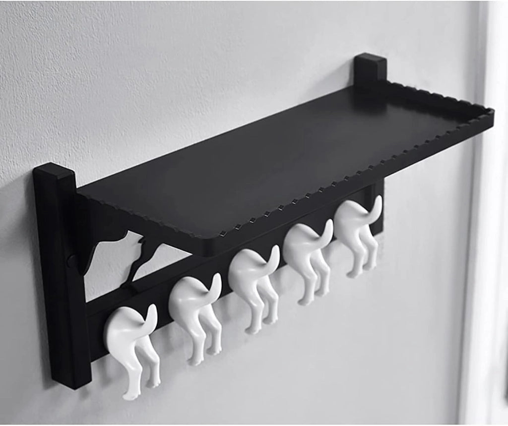 Appendiabiti da Parete, in plastica Sintetica in Resina, per Cappotti, Cappelli, Asciugamani, Borse, Accappatoi, Ingresso del Bagno, 44 × 22 × 18 cm (Colore: C)