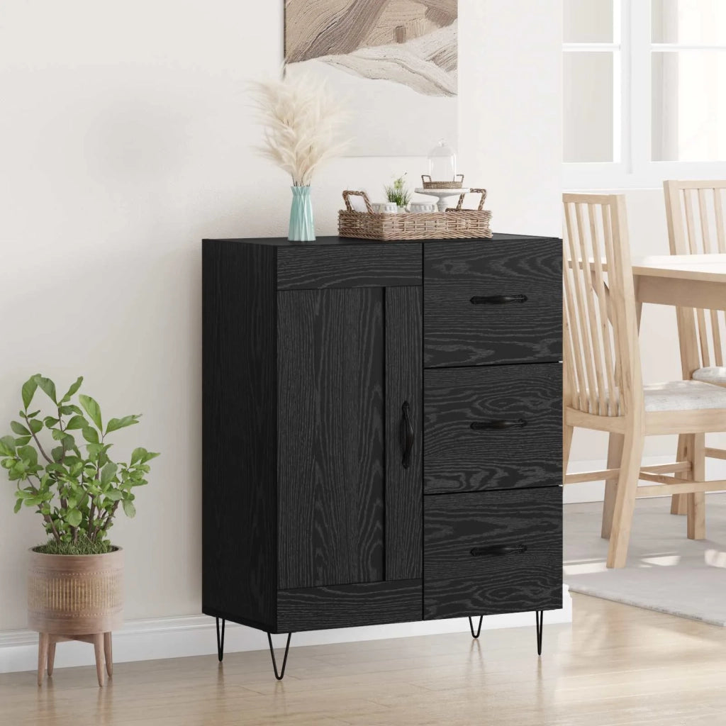 Credenza Rovere Nero 69,5 x 34 x 90 cm Legno ingegnerizzato