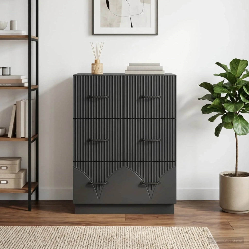 Mobile con Cassetti Nero 66 x 34,5 x 87 cm Legno ingegnerizzato 895296