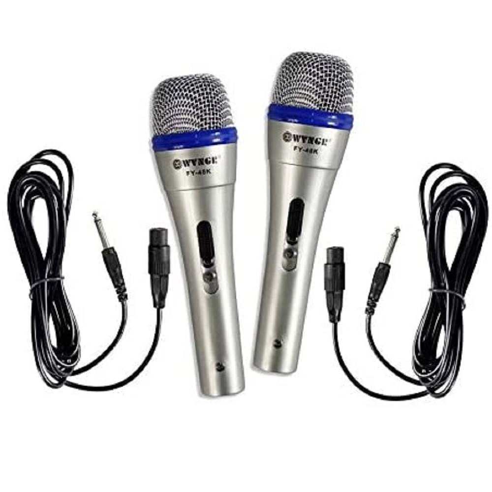 Trade Shop - Coppia 2 Microfoni Dinamici Professionali Fy-48k Meeting Conferenze Karaoke Cw505 -