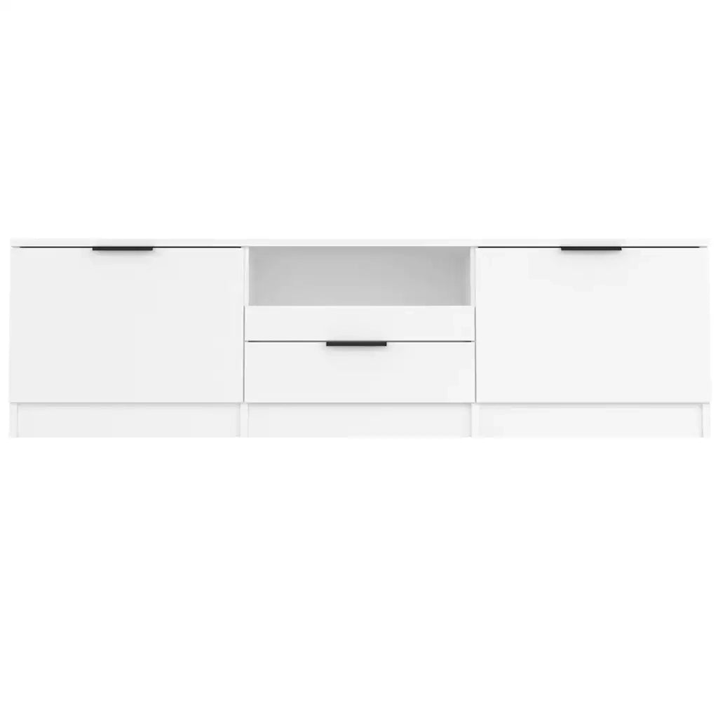 Mobile TV-Credenza TV-Console TV Bianco 140x35x40 cm in Legno Massello